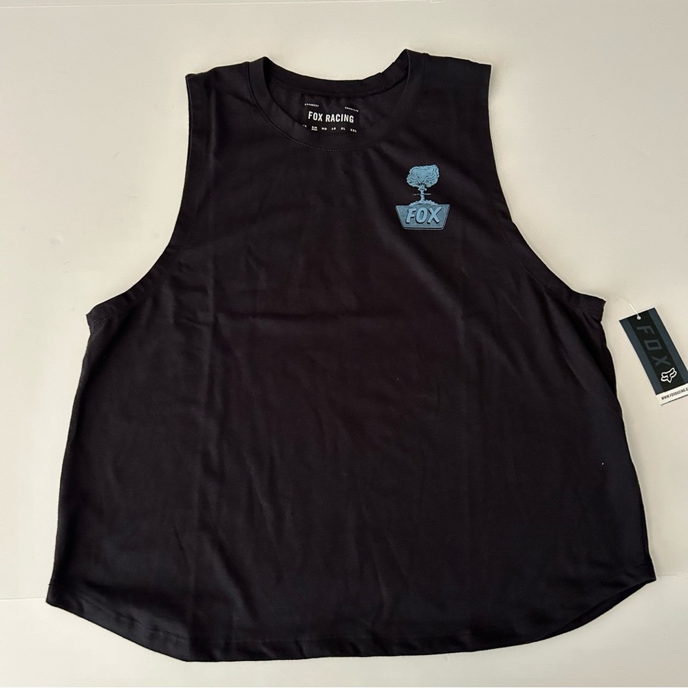 FOX Racing Co. Black Sleeveless Disquiet Graphic Tank Top- Size Small